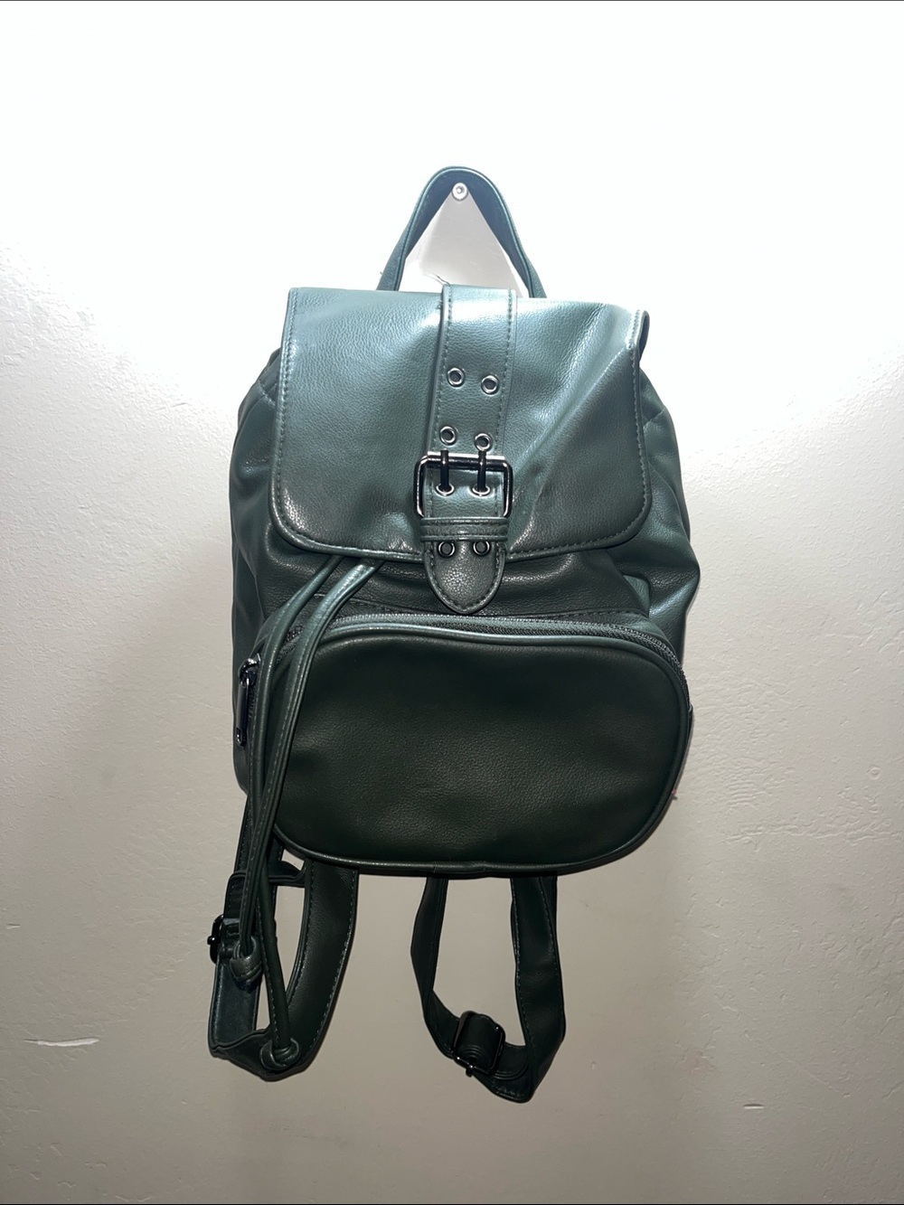 wild fable Forest Green Mini Backpack with Front Zip Pocket